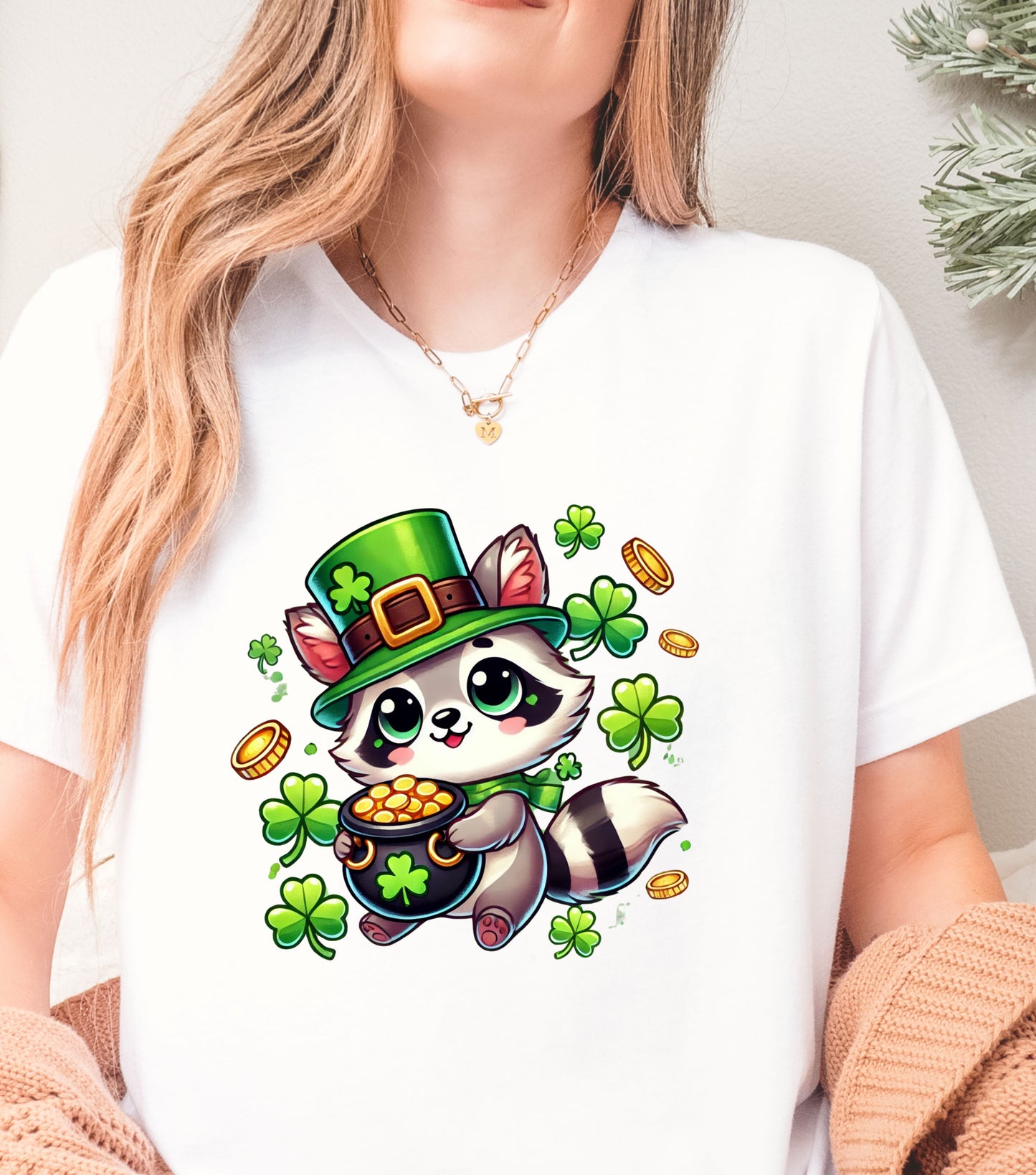 St Patricks Day Shirt, St. Patricks Shirte, Shamrocks Tee Shirt, St Patricks, Womens St Patty's,Gift For St Patricks,Raccoon T-Shirt Unisex t-shirt