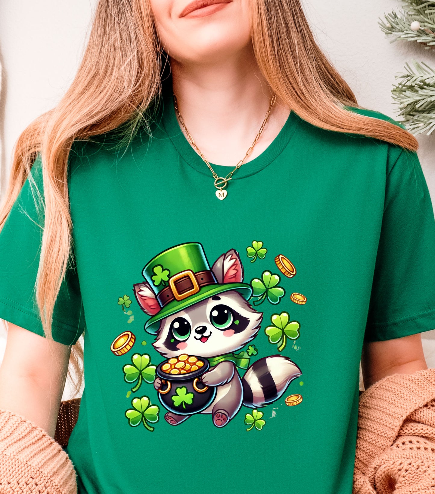 St Patricks Day Shirt, St. Patricks Shirte, Shamrocks Tee Shirt, St Patricks, Womens St Patty's,Gift For St Patricks,Raccoon T-Shirt Unisex t-shirt