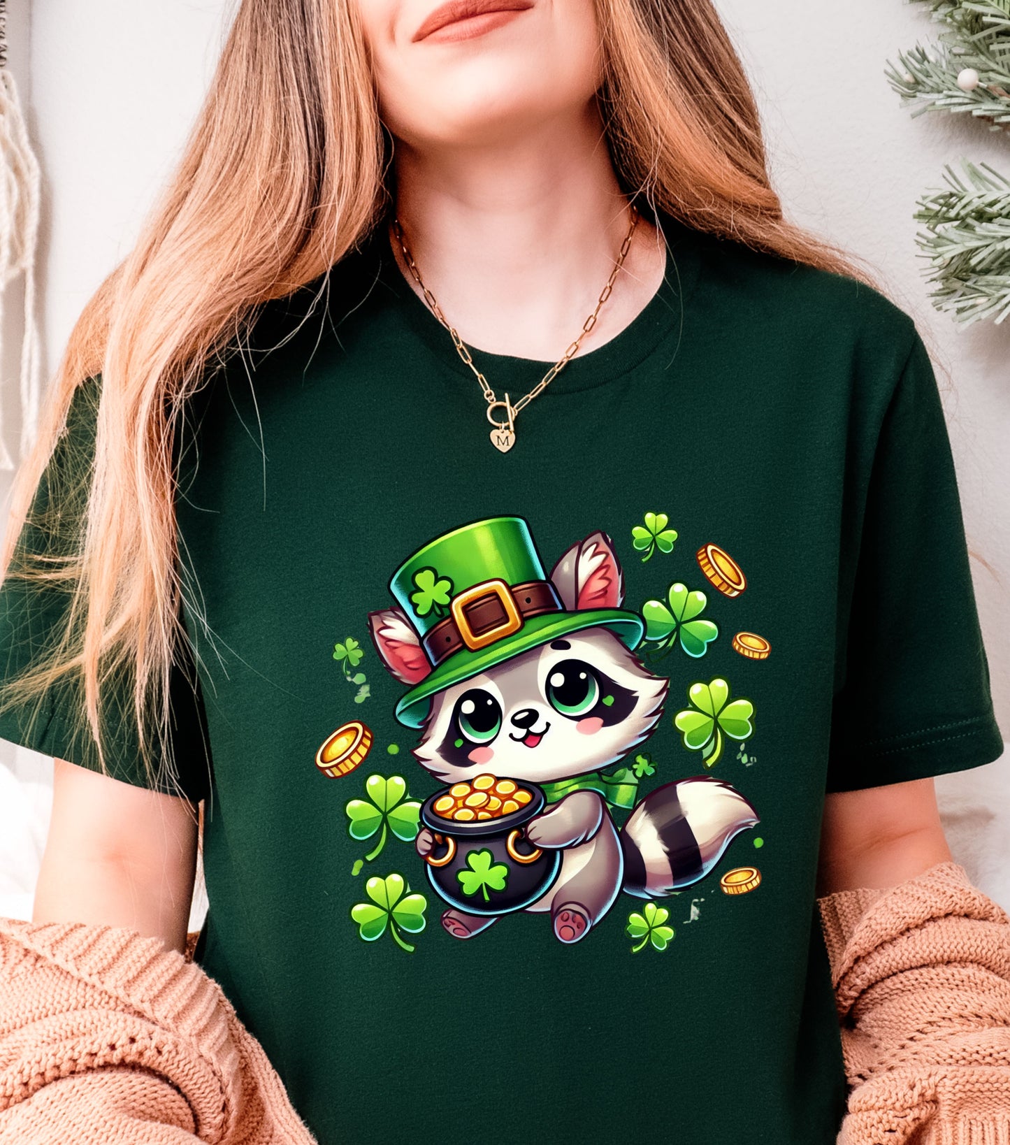 St Patricks Day Shirt, St. Patricks Shirte, Shamrocks Tee Shirt, St Patricks, Womens St Patty's,Gift For St Patricks,Raccoon T-Shirt Unisex t-shirt