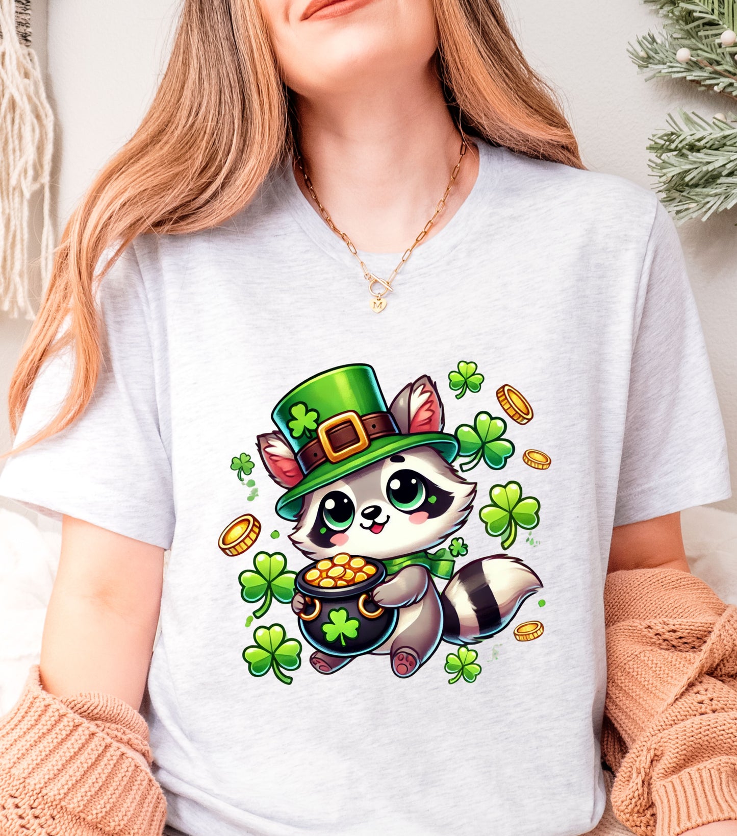 St Patricks Day Shirt, St. Patricks Shirte, Shamrocks Tee Shirt, St Patricks, Womens St Patty's,Gift For St Patricks,Raccoon T-Shirt Unisex t-shirt