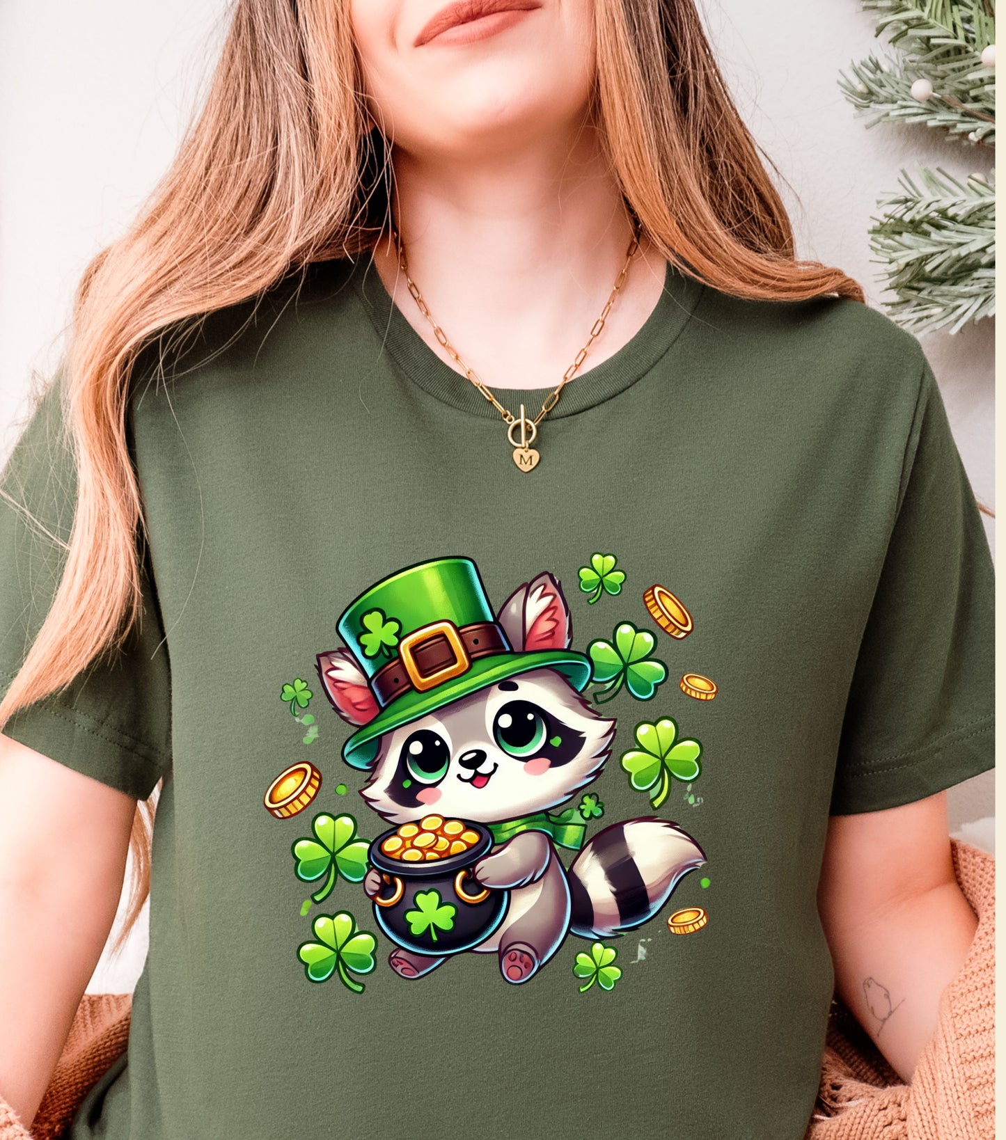 St Patricks Day Shirt, St. Patricks Shirte, Shamrocks Tee Shirt, St Patricks, Womens St Patty's,Gift For St Patricks,Raccoon T-Shirt Unisex t-shirt