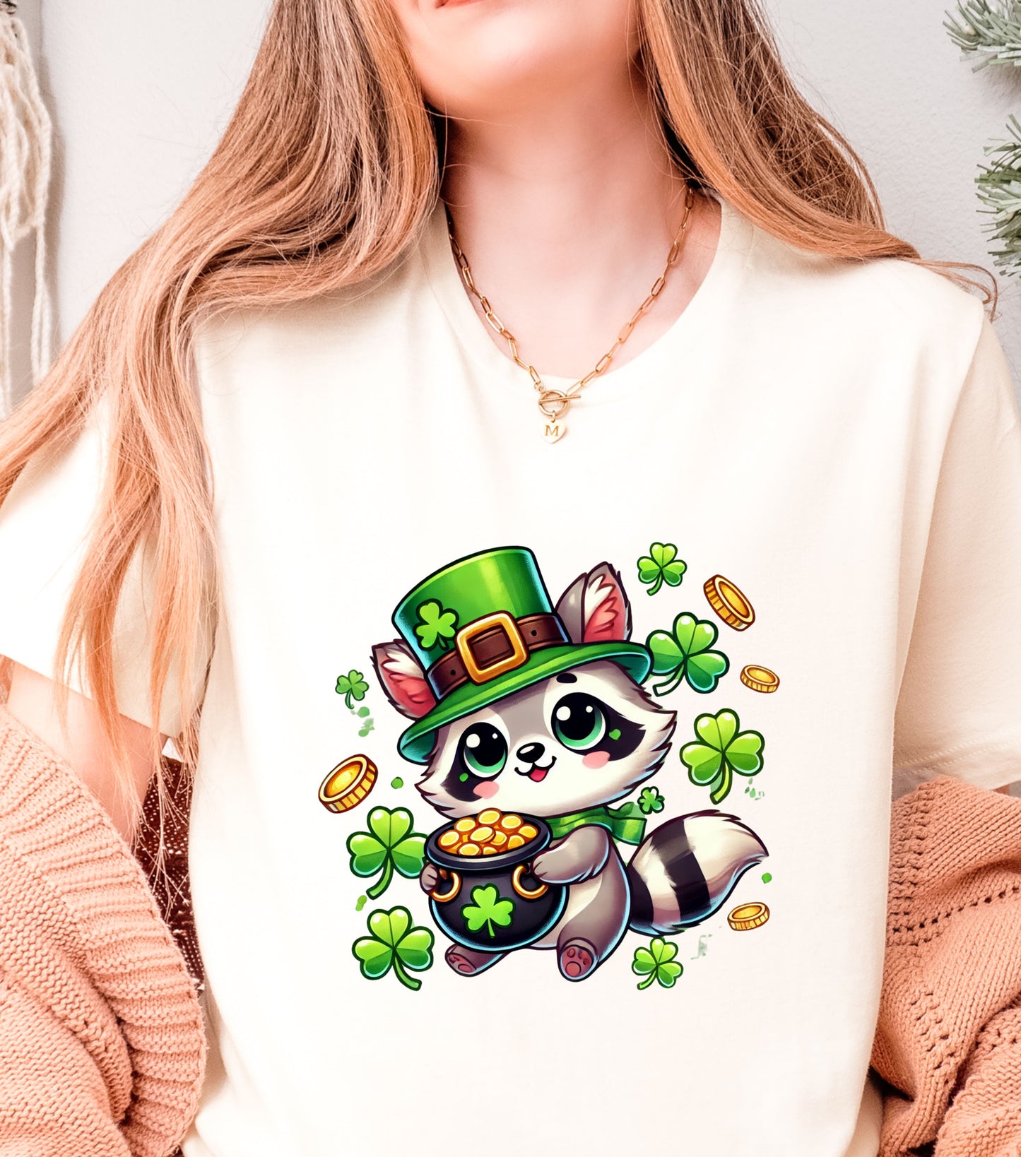 St Patricks Day Shirt, St. Patricks Shirte, Shamrocks Tee Shirt, St Patricks, Womens St Patty's,Gift For St Patricks,Raccoon T-Shirt Unisex t-shirt