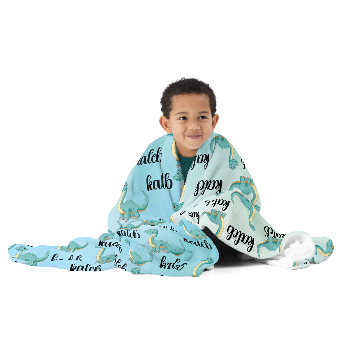 Personalized Boys Dinosaur Blanket – Custom Fleece Throw with Name – Soft and Cozy Gift for Kids – Fun Dino DesignThrow Blanket